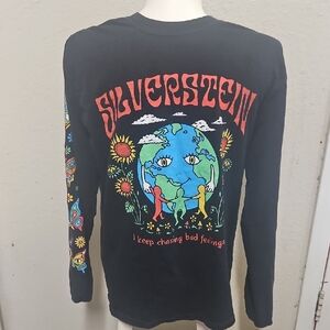 Black Adult Medium  Long Sleeve Silverstein Band Shirt